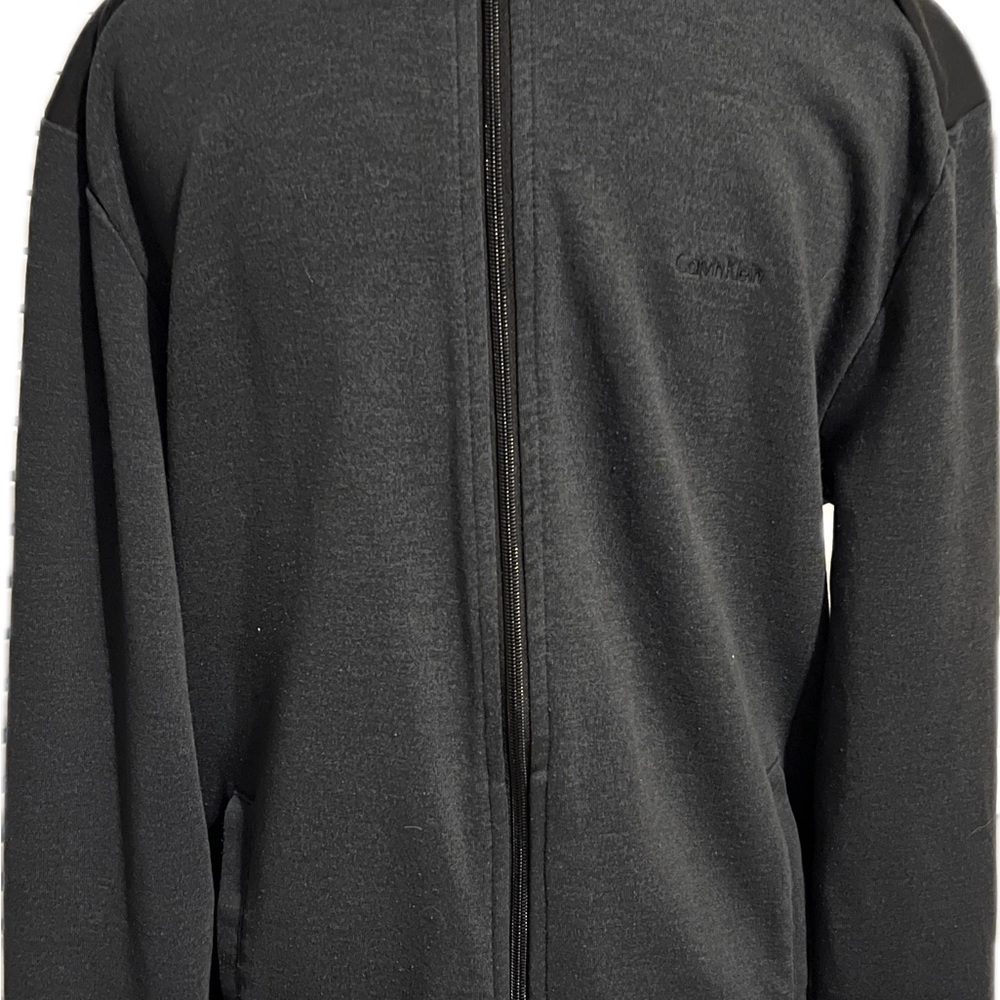CALVIN KLEIN LIKE NEW MEN’S ZIP UP SWEATSHIRT JACKET DARK CLIFF HEATHER SZ M - Picture 4 of 6